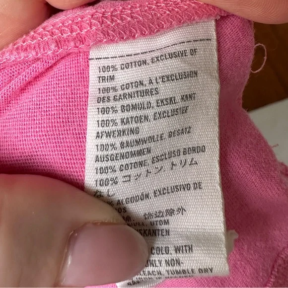 ABERCROMBIE & FITCH Vintage 100% Cotton Pink Deep Vneck Long Sleeve Size S - Picture 6 of 7